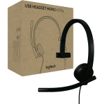 LOGITECH H570e MONO CUFFIA CON MICROFONO PER PC E MAC CABLATA USB-A CANCELLAZIONE DEL RUMORE CONTROLLI SUL CAVO CERTIFICATA PER MICROSOFT TEAMS NERA