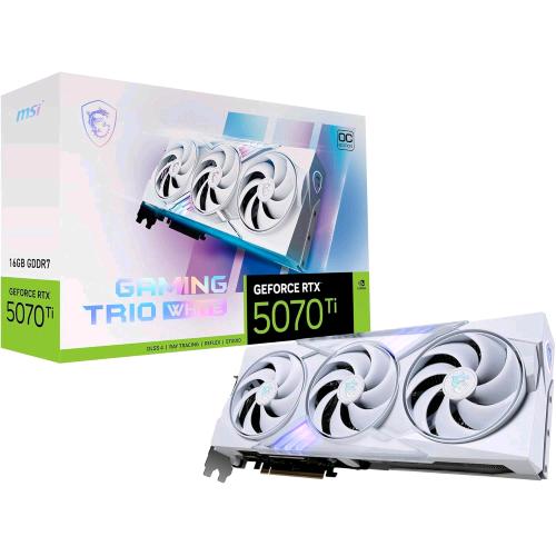 MSI GEFORCE RTX 5070 Ti 16G GAMING TRIO OC WHITE NVIDIA 16 GB GDDR7 PCI Express 5.0 TRIPLE FAN 1 x HDMI 3 x DISPLAYPORT