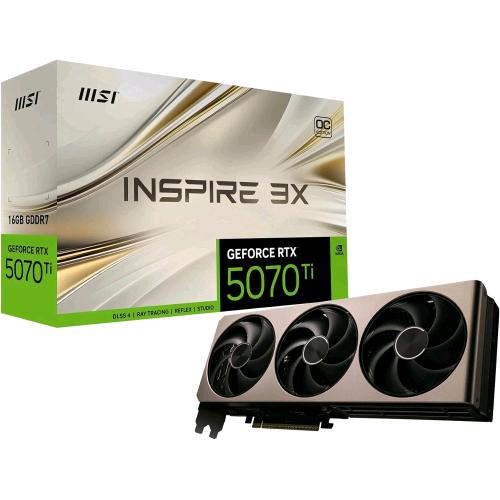 MSI GEFORCE RTX 5070 Ti 16G INSPIRE 3X OC SCHEDA VIDEO NVIDIA 16 GB GDDR7 PCI Express 5.0 TRIPLE FAN 1 x HDMI 3 x DISPLAYPORT