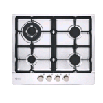 LG CBGZ2414S PIANO COTTURA A GAS 4 FUOCHI 60 CM PIANO IN ACCIAIO INOX
