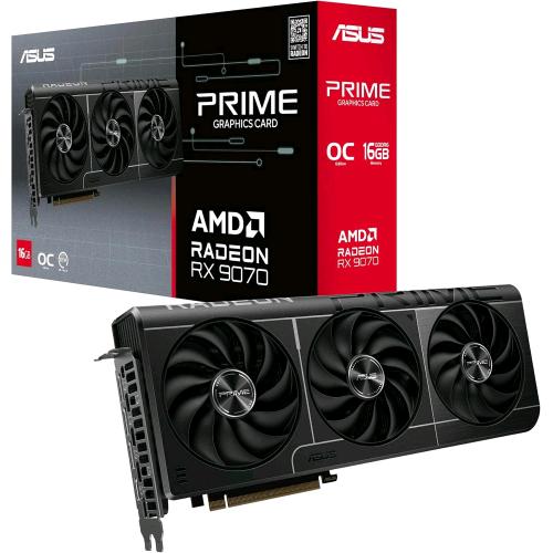 ASUS PRIME -RX9070-O16G-EVO AMD RADEON RX 9070 16 GB GDDR6 PCI Express 5.0 TRIPLE FAN - 1 x HDMI 3 x DISPLAYPORT