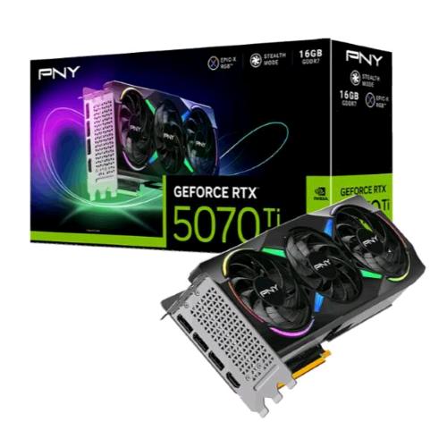 PNY GEFORCE RTX 5070Ti 16GB ARGB OC GDDR7 PCI Express 5.0 TRIPLE FAN