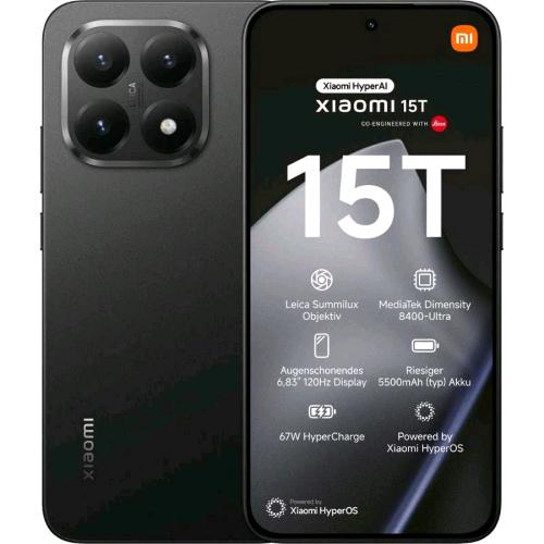 XIAOMI 15T 5G DUAL SIM 6.83" OCTA CORE 512GB RAM 12GB 5G WIND3 BLACK