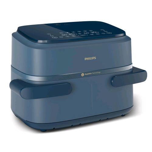 PHILIPS Serie 1000 Airfryer Flexi FRIGGITRICE AD ARIA MULTICOOKER 7,1 LITRI DOPPIO CESTELLO PER DUE COTTURE DIVERSE SIMULTANEEE BLU