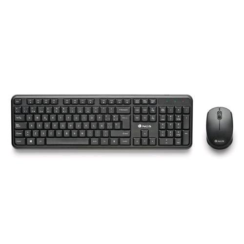 NGS HARMONY KIT TASTIERA MULTIMEDIALE FULL SIZE RF WIRELESS LAYOUT ITALIANO + MOUSE OTTICO 1.200 DPI NERO