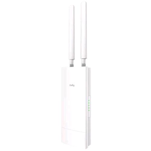CUDY AP1300 OUTDOOR ACCESS POINT WIRELESS AC1200 DUAL BAND DA ESTERNO IP65 PoE PASSIVO 2 ANTENNE ESTERNE STACCABILI MONTABILE SUL PALO O A PARETE BIANCO
