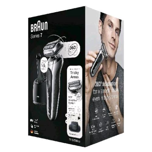 BRAUN 72-C1200S RASOIO ELETTRICO RICARICABILE SERIE 7 WET DRY 3 LAME FLESSIBILI 3 MODALITA' DI RASATURA GOLD