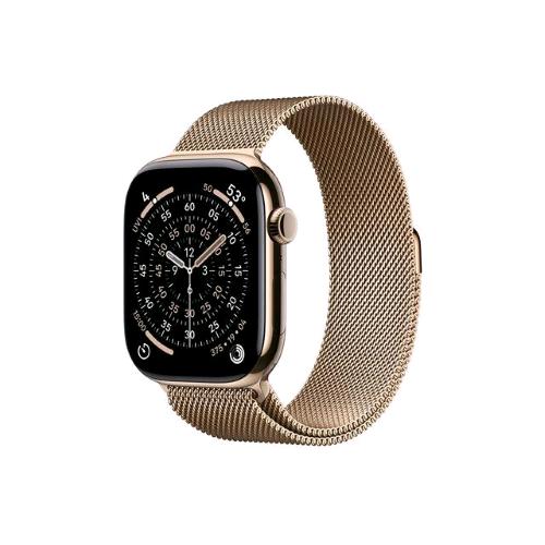 APPLE WATCH SERIES 11 GPS + CELLULAR 5G 46mm CASSA TITANIO ORO CON LOOP IN MAGLIA MILANESE ORO - S/M