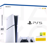 SONY PS5 CONSOLE 1TB STANDARD SLIM WHITE BUNDLE + 2 CONTROLLER WIRELESS DUALSENSE