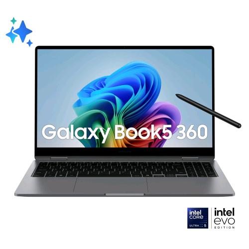 SAMSUNG GALAXY BOOK5 360 NP750QHA-KA1IT COPILOT+ PC 15.6" AMOLED TOUCH SCREEN INTEL CORE ULTRA 5 226V RAM 16GB-SSD 512GB NVMe-INTEL ARC GRAPHICS 130V-WI-FI 7-WIN 11 HOME GRIGIO