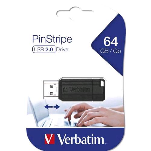 VERBATIM PINSTRIPE 64GB CHIAVETTA USB-A 2.0 NERO