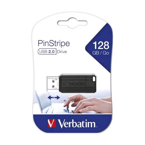 VERBATIM PINSTRIPE 128GB CHIAVETTA USB-A 2.0 NERO