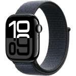 APPLE WATCH SERIES 10 GPS 42mm CASSA IN ALLUMINIO JET BLACK CINTURINO SPORT LOOP INCHIOSTRO