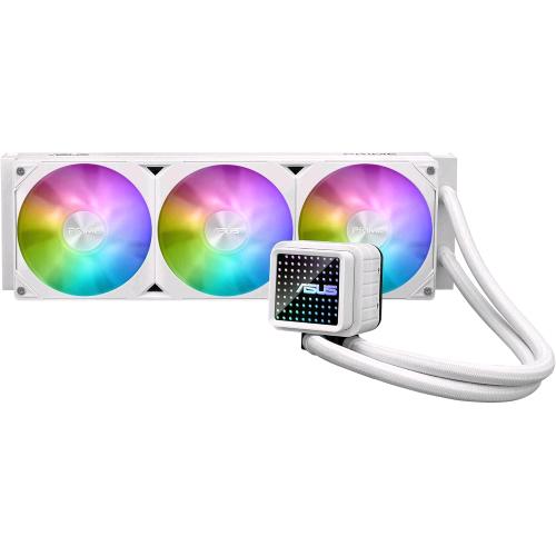 ASUS PRIME LC 360 ARGB WHITE DISSIPATORE A LIQUIDO ALL-IN-ONE TRE VENTOLE 360mm CON LED ARGB E ILLUMINAZIONE AURA 40CM DI TUBI COMPATIBLE CON DIVERSE SCHEDE MADRI INTEL E AMD BIANCO