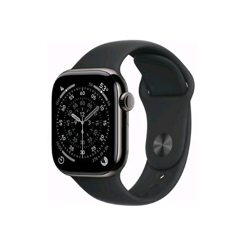 APPLE WATCH SERIES 11 GPS + CELLULAR 5G 42mm CASSA TITANIO ARDESIA CON SPORT BAND NERO - S/M