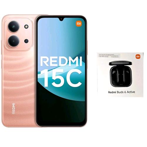 XIAOMI REDMi 15C DUAL SIM 6.9" OCTA CORE 128GB RAM 4GB 4G LTE TIM TWILIGHT ORANGE + AURICOLARI BLUETOOTH REDMI BUS 6 ACTIVE