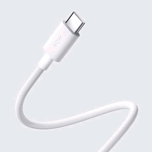 XIAOMI 3A BRAIDED CAVO USB-C MASCHIO-MASCHIO 60 W 3A 1 MT BIANCO