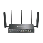 TP-LINK OMADA ER706WP-4G ROUTER 4G LTE WI-FI 6 DUAL BAND SWITCH 4 PORTE 1GbE 5 ANTENNE ESTERNE DESKTOP NERO