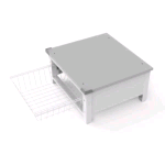 MELICONI BASE SPACE BASKET RIALZO IN TECNOPOLIMERO PER LAVATRICE O ASCIUGATRICE IN TECNOPOLIMERO CON CESTELLO ESTRAIBILE BIANCO