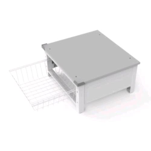 MELICONI BASE SPACE BASKET RIALZO IN TECNOPOLIMERO PER LAVATRICE O ASCIUGATRICE IN TECNOPOLIMERO CON CESTELLO ESTRAIBILE BIANCO