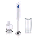 BRAUN MULTIQUICK 1 FRULLATORE A IMMERSIONE 450 W CON TRITATUTTO E BICCHIERE DI PLASTICA DA 600 ML BIANCO