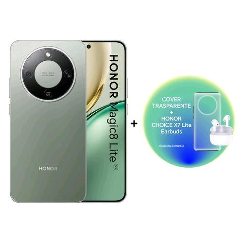 HONOR MAGIC 8 LITE 5G DUAL SIM 6.79" OCTA CORE 256GB RAM 8GB 5G ITALIA MAGIC GREEN + CUFFIE BLUETOOTH HONOR CHOICE X7 LITE + COVER TRASPARENTE