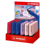 STABILO BOSS WILDFLOWERS ESPOSITORE EVIDENZIATORE PUNTA A SCALPELLO 2/5 mm COLORI ASSORTITI CONF 30 Pz.
