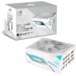 ASUS ROG THOR 1200W PLATINUM III WHITE EDITION ALIMENTATORE 1.200 W 80 PLUS PLAITNUM E CYBENETICS MODULARE GAN MOSFET DISPLAY OLED E AURA SYNC RGB PCIe 5.1 ATX 3.1 BIANCO