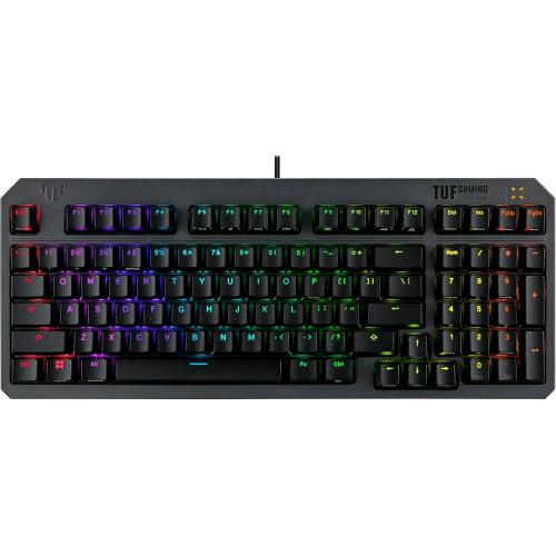 ASUS TUF GAMING K3 GEN II TASTIERA GAMING USB CON LAYOUT COMPATTO A 97 TASTI SWITCH RGB OTTICO-MECCANICI GUARNIZIONE IN SILICONE SCHIUMA AMMORTIZZANTE RESISTENZA POLVERE IP57 AURA SYNC NERO