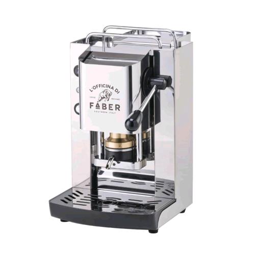 FABER PRO TOTAL INOX ESSENTIAL 3.0 MACCHINA PER CAFFE' A CIALDE ELETTROVALVOLA E TERMOSTATO 95 LUCIDO CROMO 