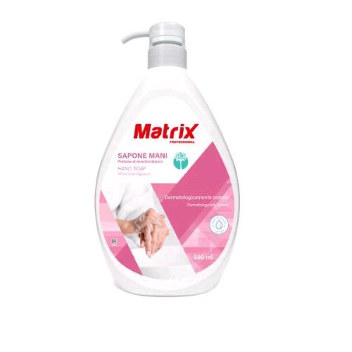 MATRIX SAPONE MANI AL MUSCHIO BIANCO   DERMATOLOGICAMENTE TESTATO DISPENSER DA 500ML CONF 6 PZ.