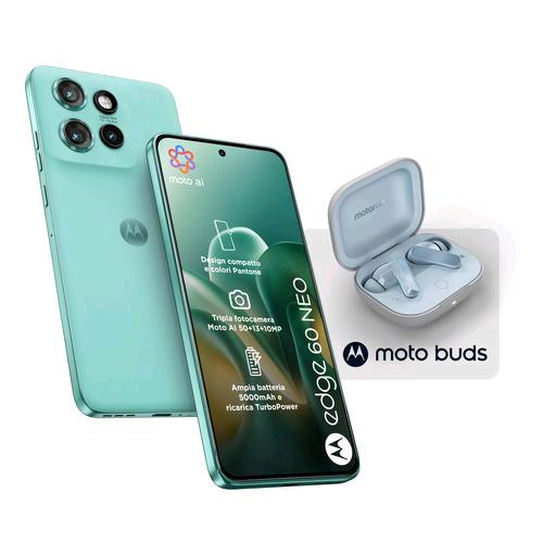 MOTOROLA EDGE 60 NEO 5G DUAL SIM 6.36" OCTA CORE 256GB RAM 8GB 5G ITALIA PANTONE FROSTBITE BUNDLE + MOTO BUDS ARICOLARI BLUETOOTH