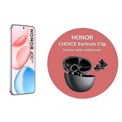 HONOR 400 5G DUAL SIM 6.55" OCTA CORE 512GB RAM 8GB 5G ITALIA ARGENTO + AURICOLARI BLUETOOTH HONOR CHOICE CLIP INCLUSI NELLA CONFEZIONE