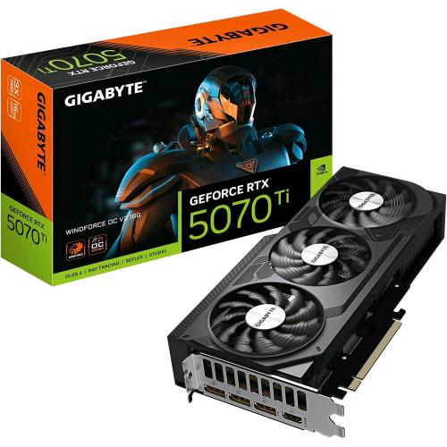 GIGABYTE GEFORCE RTX 5070 Ti WINDFORCE OC V2 16GB GDDR7 DLSS4 PCI Express 5.0 -TRIPLE FAN 1 x HDMI 3 x DISPLAYPORT NERO