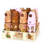 LEBEZ CAPIBARA ESPOSITORE ASTUCCIO POCHETTE IN SILICONE CHIUSURA CON ZIP SOGGETTI ASSORTITI CONF 12 Pz.