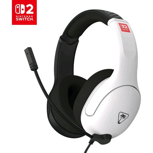 TURTLE BEACH AIRLITE FIT CUFFIE GAMING CON MICROFONO CON CAVO LICENZA UFFICIALE PER NINTENDO SWITCH 2 NERO E BIANCO