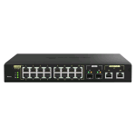 QNAP QSW-M2116P-2T2S SWITCH GESTITO L2 - 16 x 100/1000/2.5G (PoE+) + 2 x 10 Gigabit SFP+ + 2 x 100/1000/2.5/5/10G (PoE++) PoE++ (280 W) DESKTOP MONTABILE SU RACK NERO
