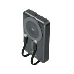 RIVACASE POWER BANK 10.000mAh Magsafe Qi 15W + APPLE WATCH CHARGER + CAVI INTEGRATI GRIGIO