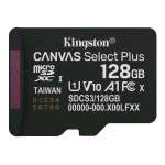 KINGSTON CANVAS SELECT PLUS 128GB microSDXC A1 / Video Class V10 / UHS-I U1 / Class 10 UHS-I
