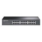 MERCUSYS MS124GS SWTICH NON GESTITO 24 PORTE GIGABIT ETHERNET (10/100/1000) IN ACCIAIO DESKTOP MONTABILE A RACK NERO