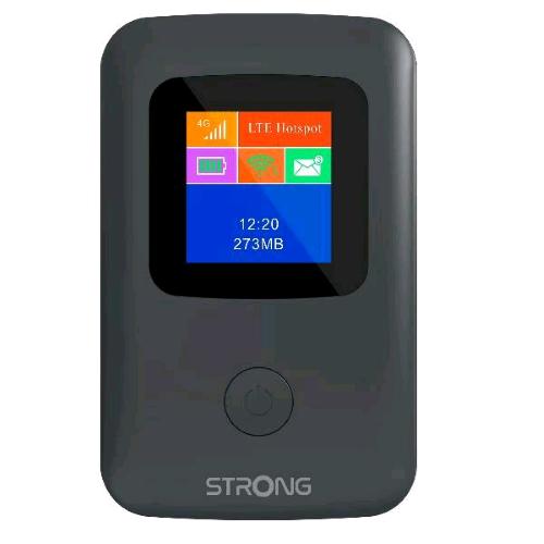STRONG HOTSPOT 4G MODEM ROUTER 4G LTE CON DISPLAY A COLORI SLOT PER SIM WI-FI FINO A 150 Mbit/s NERO