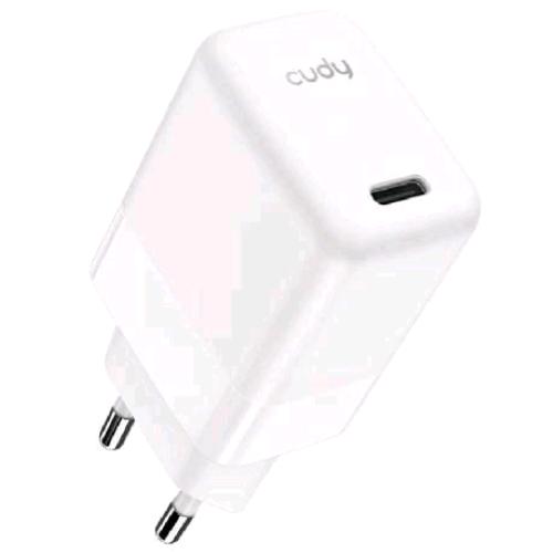 CUDY CH30_EU CHARGER CARICABATTERIE DA RETE GaN 30 W USB-C BIANCO