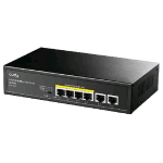 CUDY FS1006P SWITCH NON GESTITO 6 PORTE FAST ETHERNET (10/100) DI CUI 4 PORTE PoE 30W IN ACCIAIO DESKTOP NERO