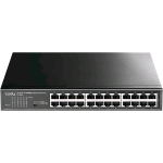 CUDY FS1024 SWITCH NON GESTITO 24 PORTE FAST ETHERNET (10/100) IN METALLO DESKTOP MONTABILE A RACK NERO