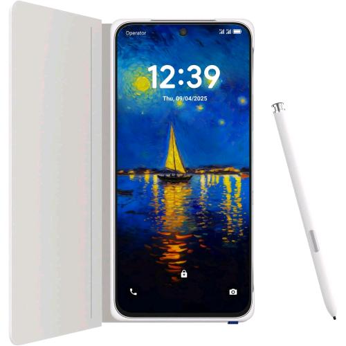 TCL 60 ULTRA NXTPAPER 5G DUAL SIM 7.2" OCTA CORE 512GB RAM 12GB 5G ITALIA LUNAR WHITE CON FLIP COVER E STYLUS PEN INCLUSI NELLA CONFEZIONE