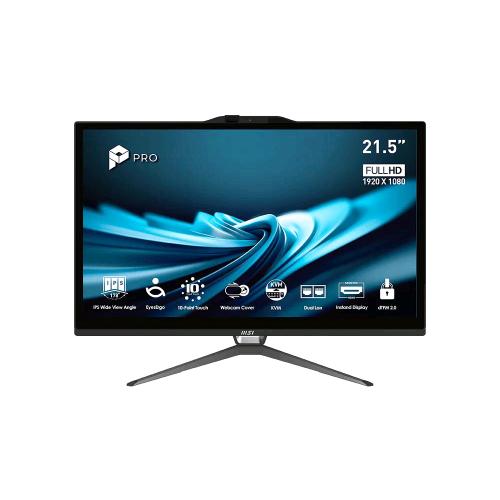 MSI PRO AP222T 14M-622EU ALL IN ONE 21.5" FULL HD TOUCH SCREEN INTEL PENTIUM G7400 RAM 8GB-SSD 128GB NVMe-INTEL GRAPHICS-WEB CAM 5MPx-WI-FI 6 + GIGABIT LAN-TASTIERA E MOUSE-WIN 11 PROF NERO (9S6-AC0141-631)
