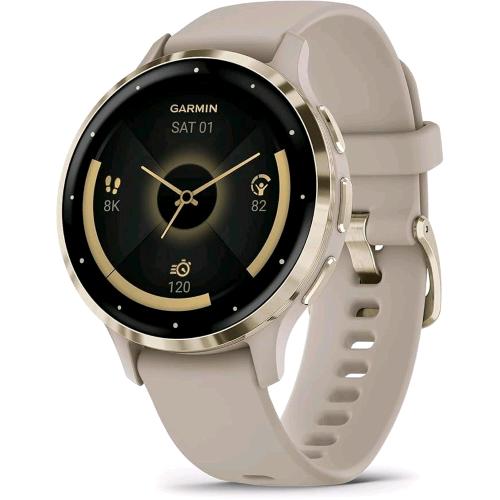 GARMIN VENU 3S SMARTWATCH 41mm 1.2" AMOLED WI-FI GPS (SATELLITARE) FUNZIONE ALLENAMENTI MONITORAGGIO SONNO ORO GRIGIO