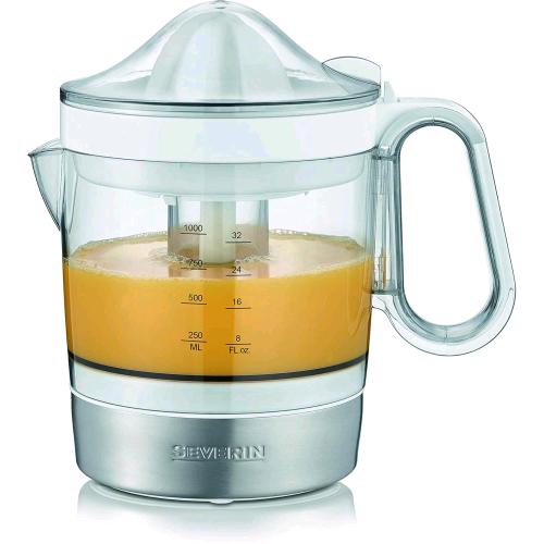 SEVERIN CP3535 SPREMIAGRUMI ELETTRICO 40W SERBATOIO XXL 1LT 2 CONI REMOVIBILI ARGENTO BIANCO