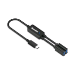 HAMLET HUB USB 3.1 CON CAVO Y DA 30cm 1 INGRESSO USB-C E 2 USCITE USB-A 3.0 NERO