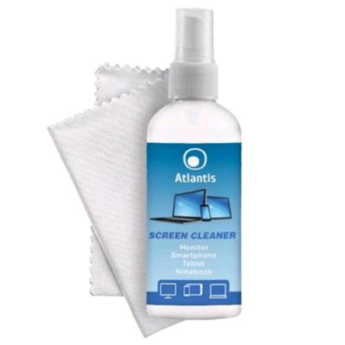 ATLANTIS BOMBOLETTA LIQUIDO DETERGENTE PER MONITOR LCD/SMARTPHONE/TABLET 100ML  + PANNO IN MICROFIBA 20 x 20